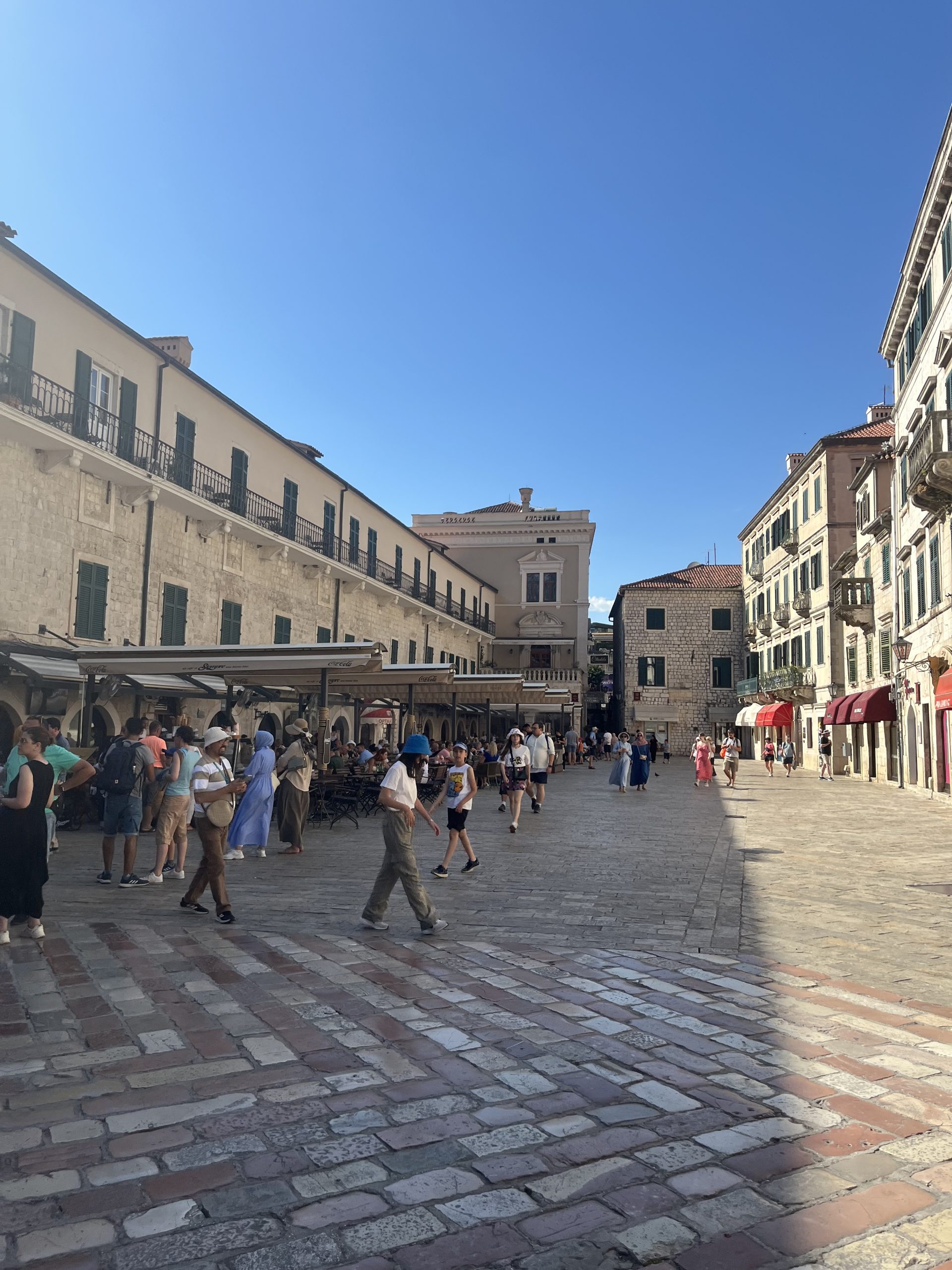 A beautiful historic square in Kotor old town, Montenegro.
