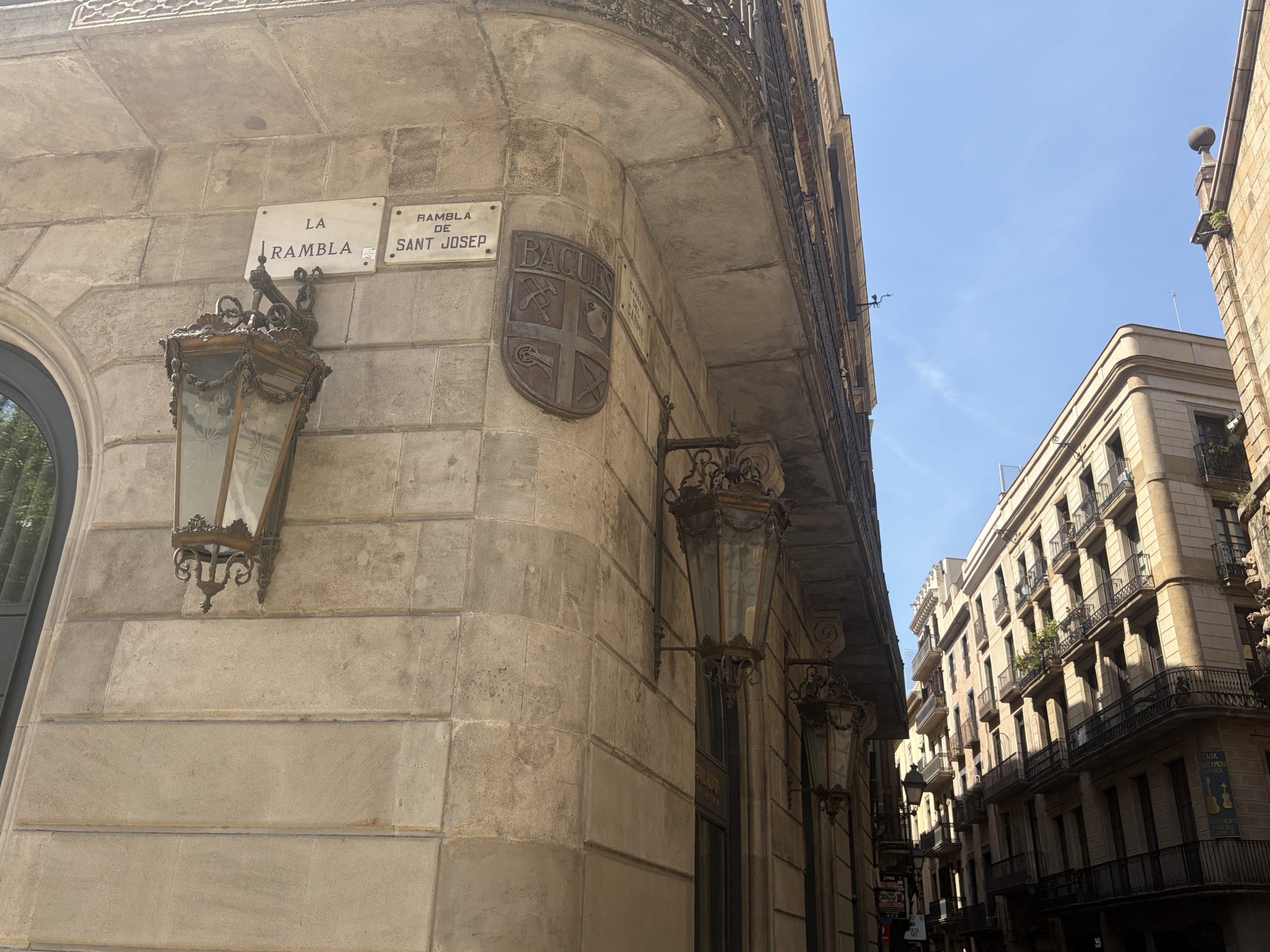 La Rambla, the main boulevard in Barcelona.
