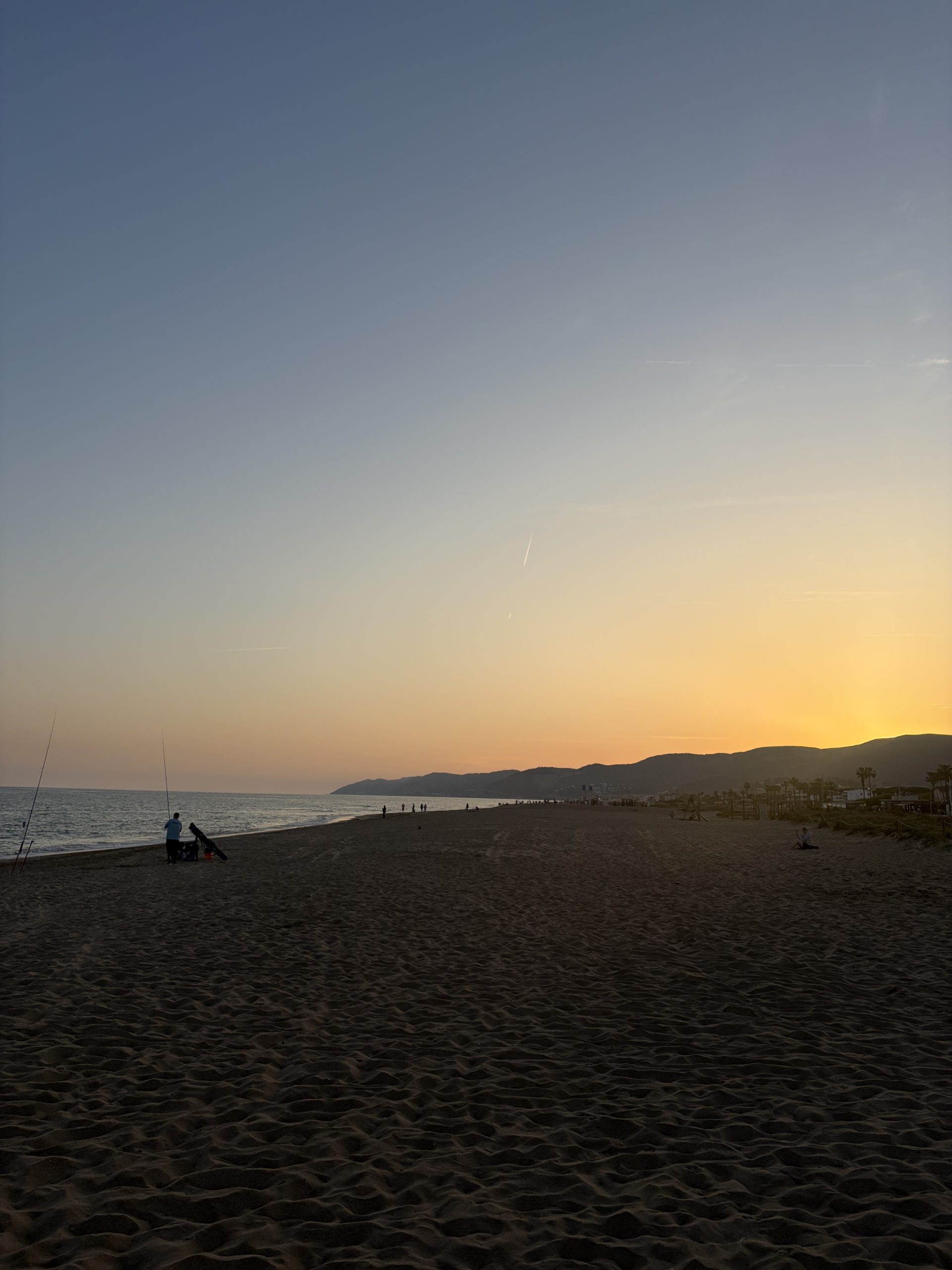 Sunset on Castelldefels beach, Barcelona.